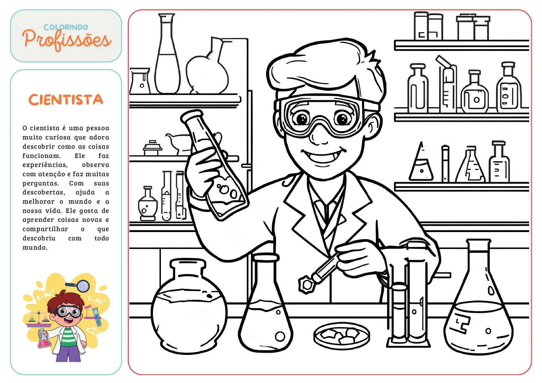 Folha de Colorir — Médico(a)